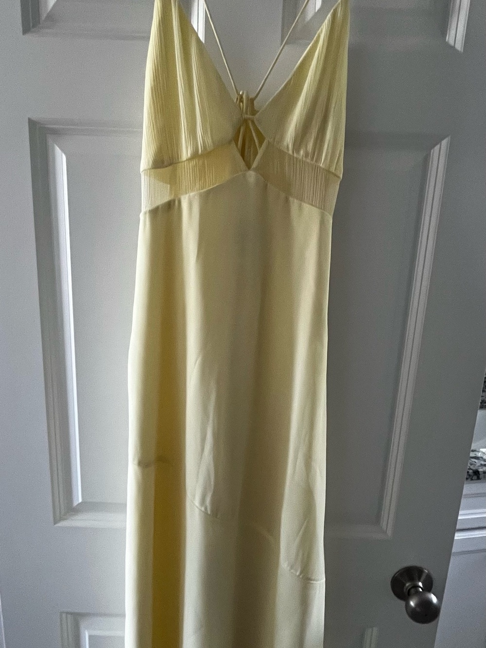 Abercrombie & Fitch Pale Yellow Slip Midi Dress